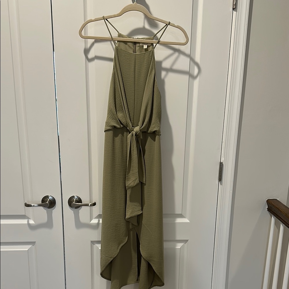 Olive Green High-Low Dress